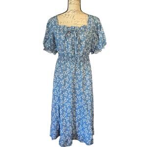 Bloomchic Blue White Floral Midi Sundress Size 12